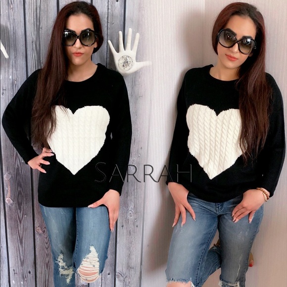 Last 1! New Cozy LOVE Cable Knit Heart Sweater - Picture 2 of 5